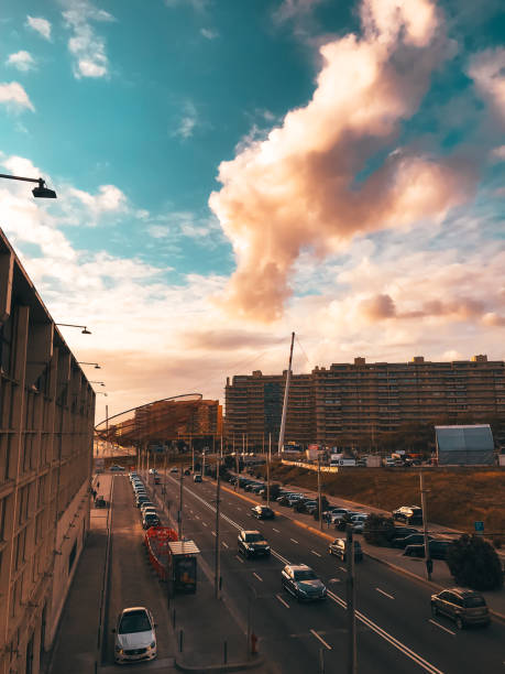 istock Epic vibrant cloudscape sky urbano scene - Porto 1347339599