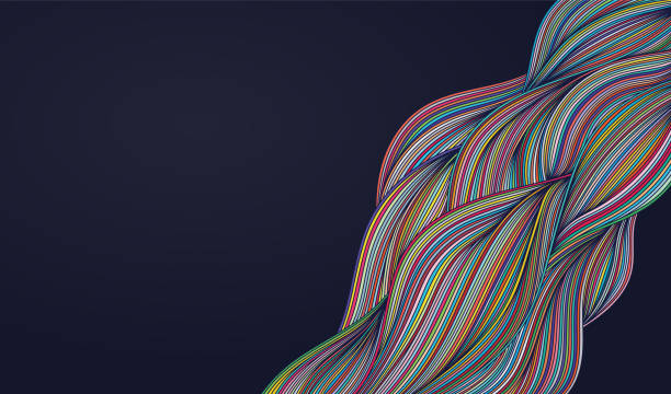 ilustrações de stock, clip art, desenhos animados e ícones de abstract flow colorful wave doodle - creativity art vector flowing