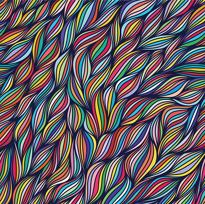 Hand drawn abstract line art background. Seamless pattern. EPS10 vector illustration, global colors, easy to modify.