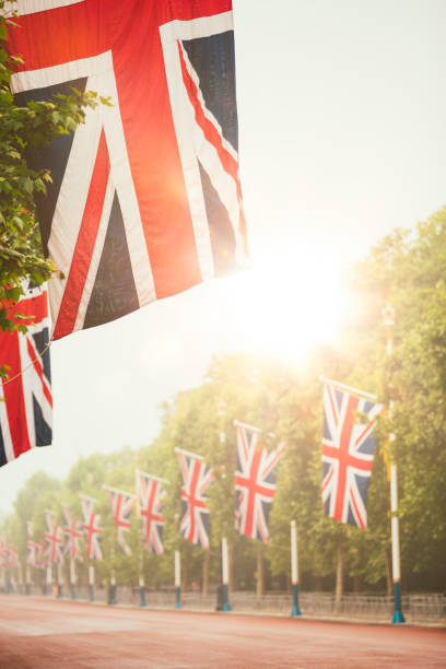 istock London Street with Union Jack flags 1347340912