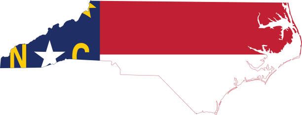 istock Flag map of North Carolina, USA 1347341209