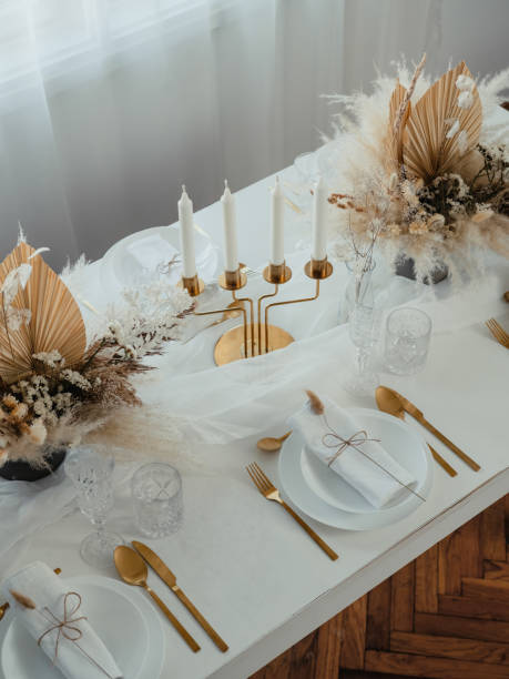 istock Decorated Dining Table on Christmas Eve at Home 1347347589