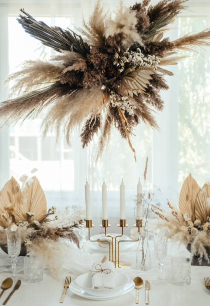 istock Weeding Lunch Party Table Set Up in a Restaurant 1347347599