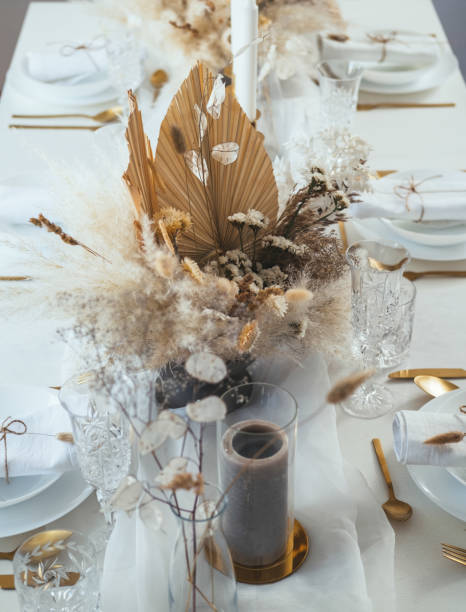 istock Decorated Dining Table for Weeding Lunch in a Restaurant. 1347347628