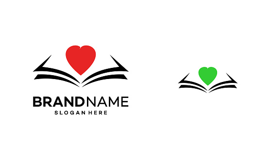 Book Love Icon Logo Design Template Illustration Vector