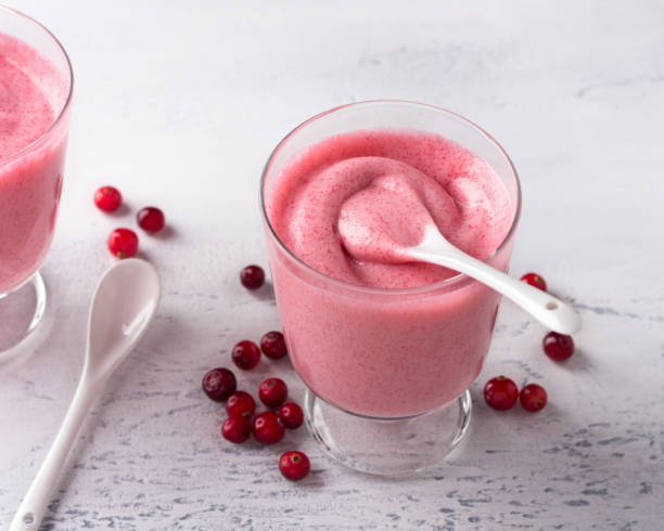 istock Vegan cranberry mousse with semolina and fresh cranberries 1347348351
