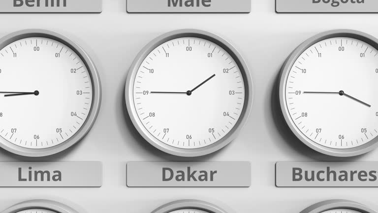 Senegal Time 120+ Digital World Map With Time Zone Clocks Stock Videos and Royalty ...