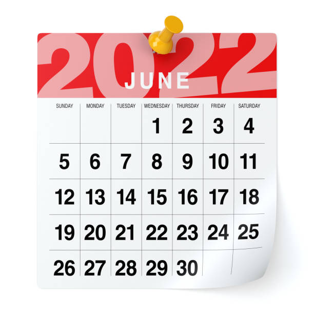 istock June 2022 - Calendar. Isolated on White Background. 3D Illustration 1347351917