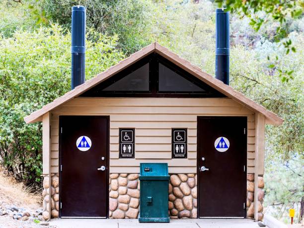 istock Public restrooms at a public park 1347355326