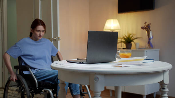 istock A disabled woman is hard working 1347365456