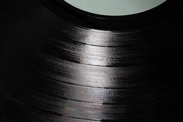 istock Vinyl LP Record grooves for musical background. Long Playing records were the musical medium standard until the late 20th century. 1347366281