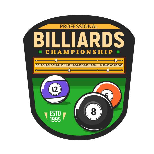 ilustrações de stock, clip art, desenhos animados e ícones de billiards championship icon, snooker pool sport - sala de bilhar ilustrações