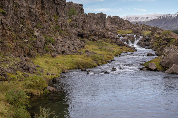 istock Waterfall in Thingvellir National Park 1347376964