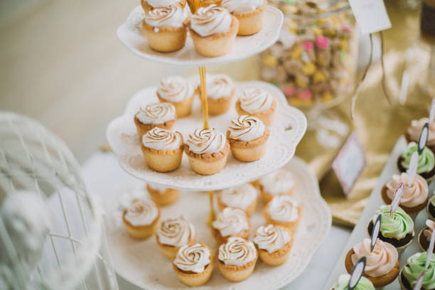 istock Meringue Tarts at a Afternoon Tea session 1347384566