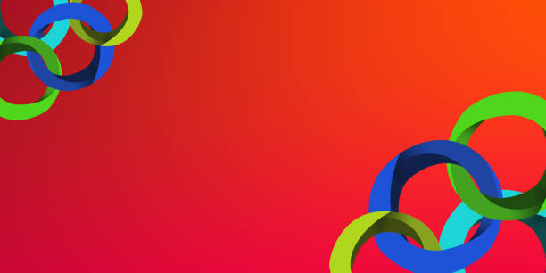 istock multicolored hoops placed on red and orange background, template, banner, copy space 1347386077