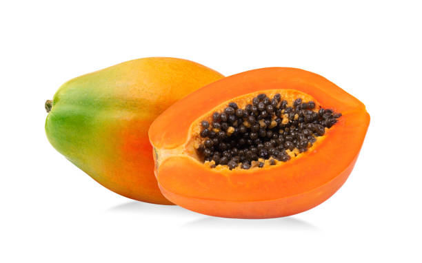 istock Papaya isolated on white background 1347393944