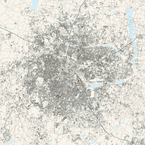 Bangalore, India Vector Map Topographic / Road map of Bangalore, India. Original map data is open data via OpenStreetMap contributors. All maps are layered and easy to edit. Roads are editable stroke. bangalore aerial stock illustrations