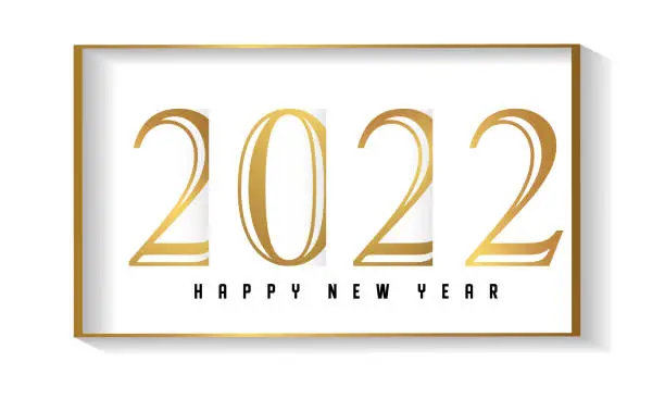 Vector illustration of 2022 New Year Design Background. Banner with Numbers Date 2022