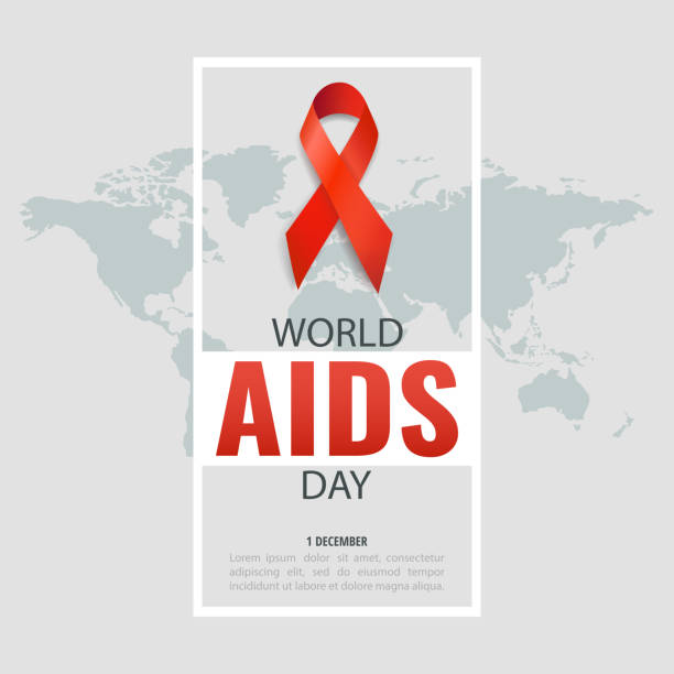 illustrazioni stock, clip art, cartoni animati e icone di tendenza di giornata mondiale contro l'aids. - ribbon banner aids awareness ribbon red