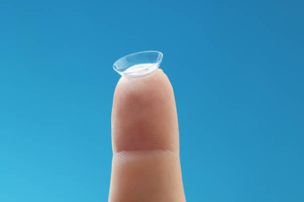 istock Soft contact lens for daily use on finger closeup 1347416539