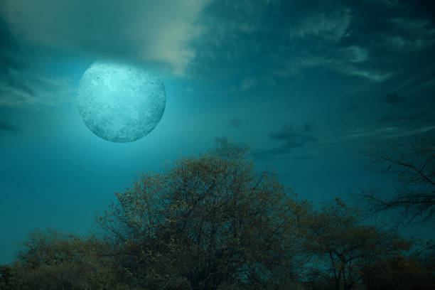 istock Full moon with dark cloudscapes on the night 1347418174