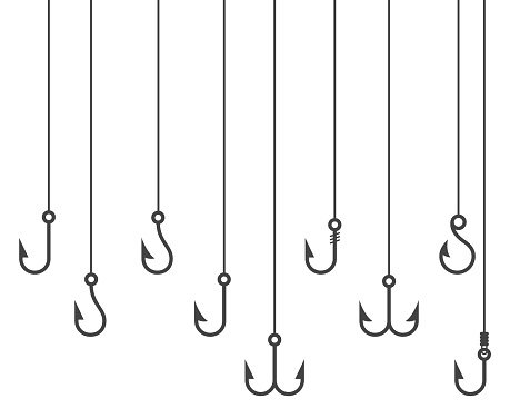 Fishing hook icon set