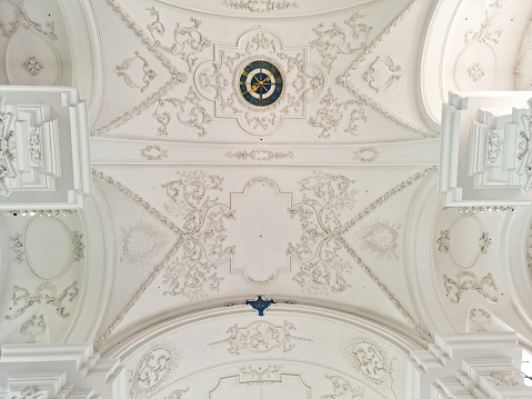 Saint Urban's Abbey is a former Cistercian monastery in the municipality of Pfaffnau in the canton of Lucerne in Switzerland. It is a Swiss heritage site of national significance. The monastery was founded in 1194 - the  new baroque chapel was realized in 1711.  The image shows the ceiling of the chapel.