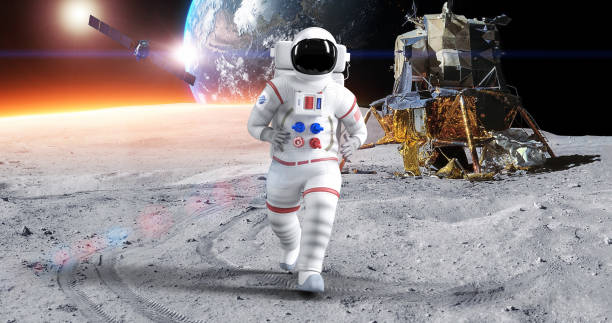 istock Brave Astronaut Running On A Planet Surface In Slow Motion. 1347429317