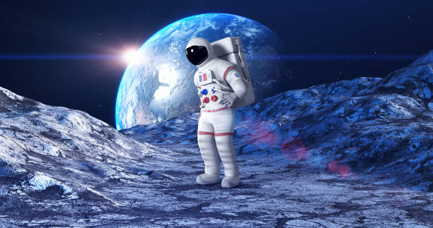 istock An Astronaut Confused And Looking Around. Planet Earth On Background. 1347429787