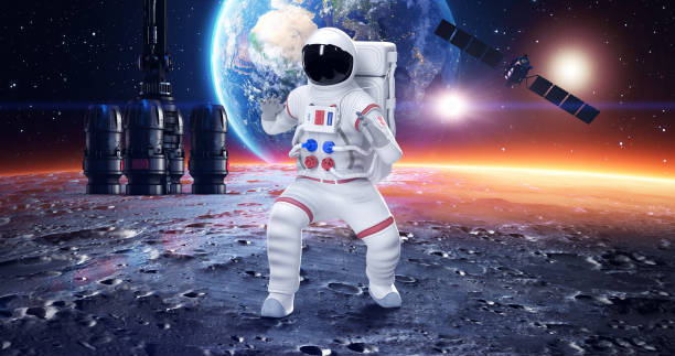 istock An Astronaut Attacking To An Alien. Planet Earth On Background. 1347431286