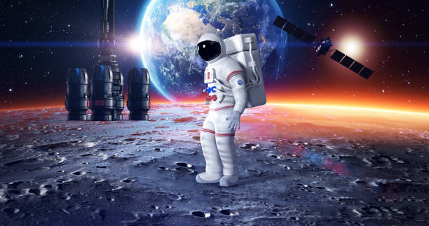 istock An Astronaut Confused And Looking Around. Planet Earth On Background. 1347431466