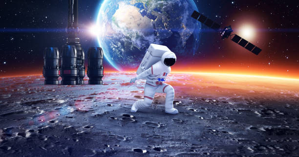 istock Astronaut Dancing On A Planet. Moving And Gesturing. 1347431491