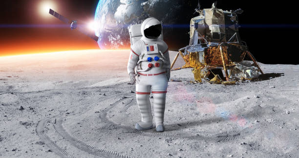 istock An Astronaut Confused And Looking Around. Planet Earth On Background. 1347431593