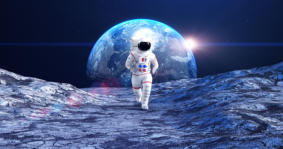 Brave Astronaut Running On A Planet Surface In Slow Motion. Space And Technology Related 3D Illustration Render.

Earth map acquired from Nasa Visible Earth. I have used After Effects with Orb plugin to create 3d earth on background. Here is a link to Nasa site.

https://visibleearth.nasa.gov/images/74218/december-blue-marble-next-generation/74220l