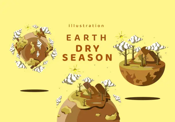 Vector illustration of Illustration Landscape Earth Dry Season
