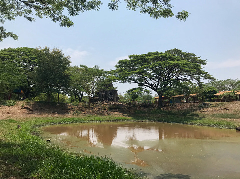 The pond in front of the Banteay Chhmar Temple.