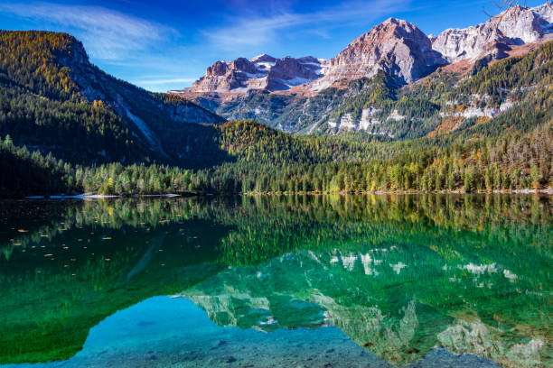 istock First snow on mountanis at Tovel lake 1347440915