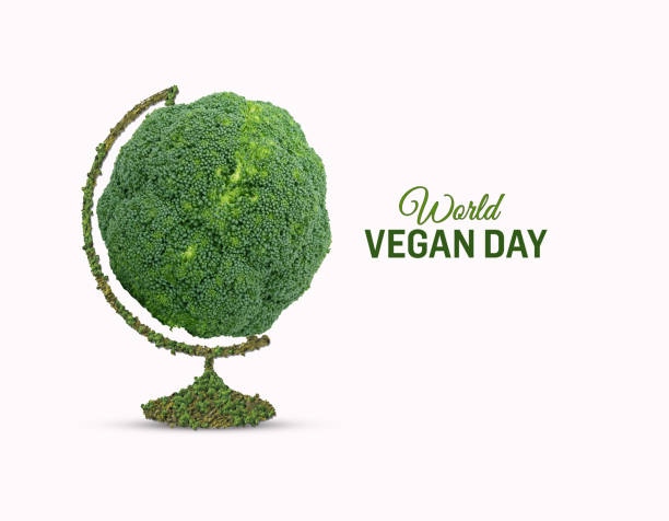 世界ビーガンデー - ブロッコリーのコンセプトを持つベジタリアンの日。世界の糖尿病の日。健康な生活のための野菜。糖尿病モニター、コレステロール食、健康的な食べ物は栄養、 - leaf vegetable freshness vegetable market ストックフォトと画像