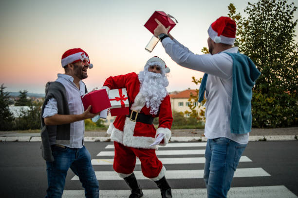 istock Merry party with Santa Claus 1347451096
