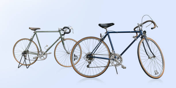 istock side view two bicycle on blue background, object, transportation, sport, livestyle, copy space 1347451354