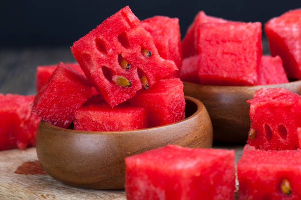 istock sliced red ripe watermelon close up 1347454933