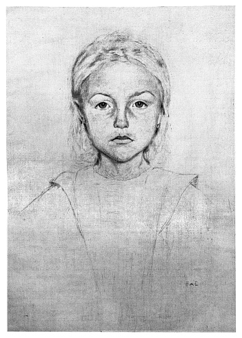 Illustration of a Hans am Ende :Children's heads, (31 December 1864, Trier – 9 July 1918, Stettin) was a German Impressionist painter