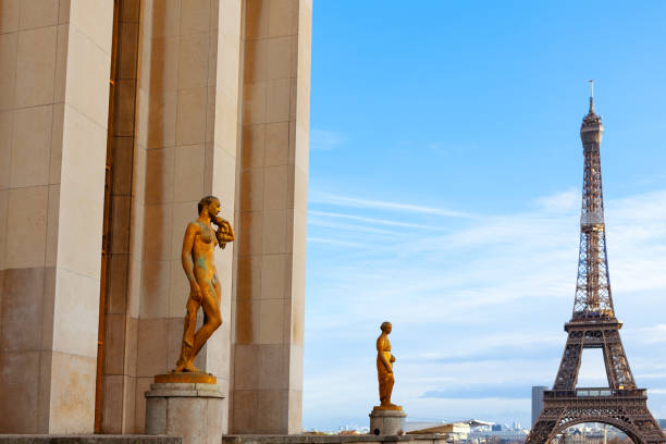 istock Statues of Trocadero and Eiffel Tower 1347459365