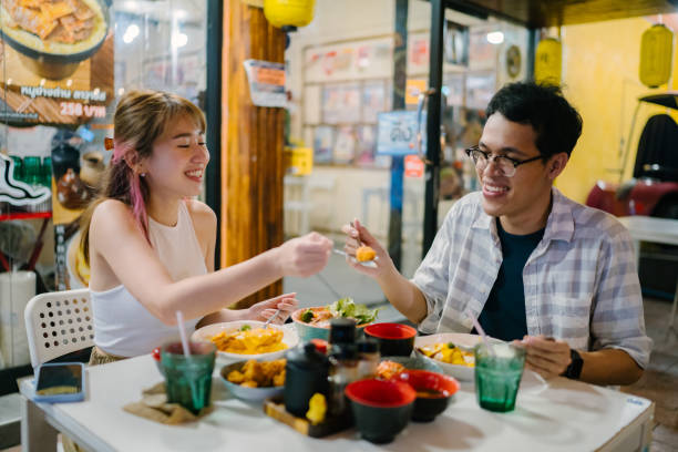 istock Meet up with an old friend for dinner outside. 1347459435