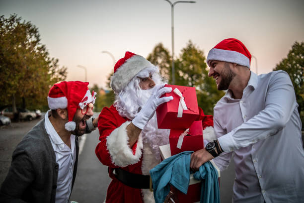 istock Merry party with Santa Claus 1347459457