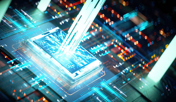 istock 3D rendering of cyberpunk AI. Circuit board. Technology background. Central Computer Processors CPU and GPU concept. Motherboard digital chip. Tech science background. Integrated communication processor. 1347460243