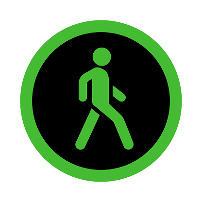 Pedestrian traffic lights green sign. Go symbol. Vector illustration.