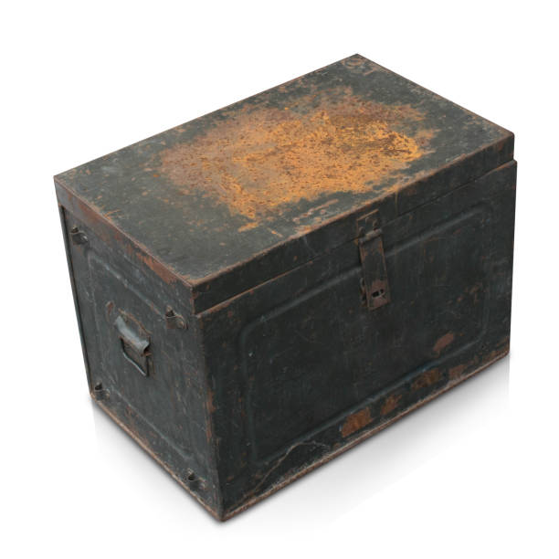 istock old and dirty green wooden box on white background 1347461884