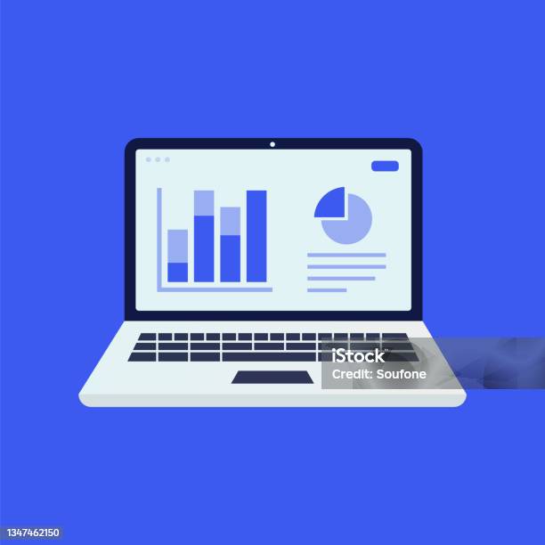 Data Analysis Design Desktop Flat Vector Design Stock Illustration ...