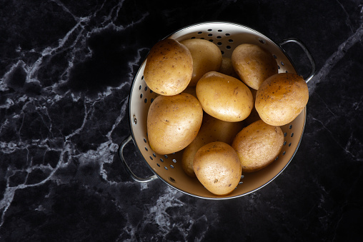 Boiled potatoes in a bowl